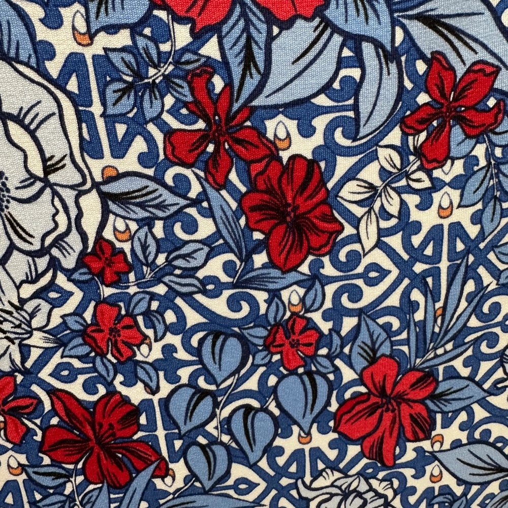 Tommy Bahama Blue and Red Floral Midi Dress - Picture 7 of 7
